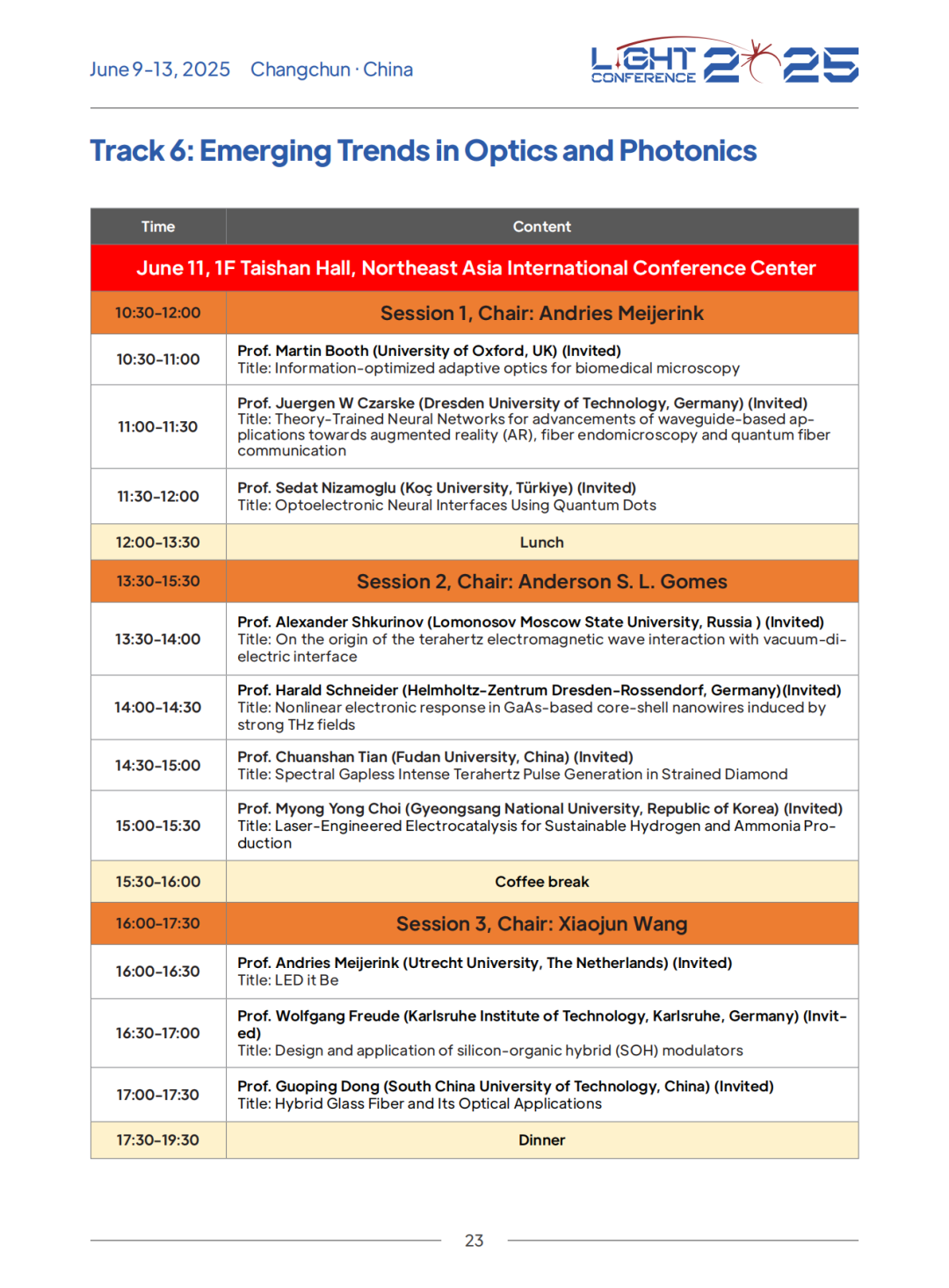Light Conference 2025 ֪ͨ