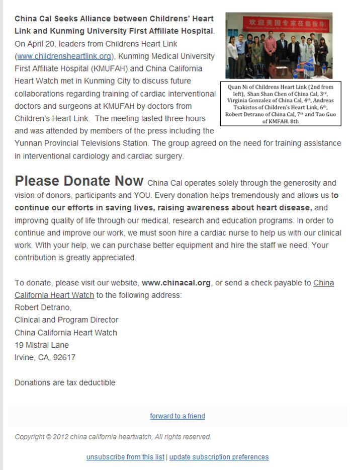 ChinaCal Newsletter April 2012