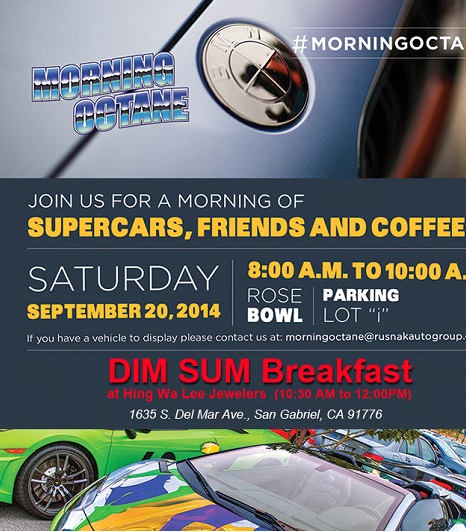 Suppercars, Friends, Coffee or Dim Sum Breakfast (9/6 LA）
