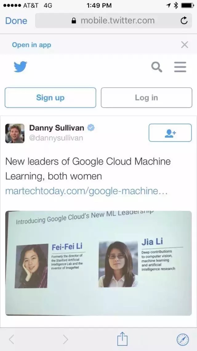 斯坦福教授李飞飞加入Google 担任Cloud Machine Learning领头人