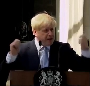 英国新任首相约翰逊（Boris Johnson）就任演讲